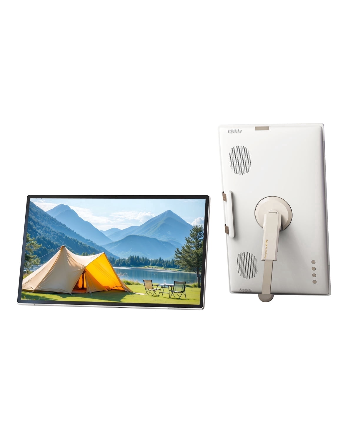 KTC 25 Inch Portable TV - Smart Touch Screen with Google Play, Android 14, Qualcomm 8G RAM+128G Storage, 1080P Smart Handy TV with 8MP Camera and Battery, Touchscreen Monitor for Camping, Bathroom