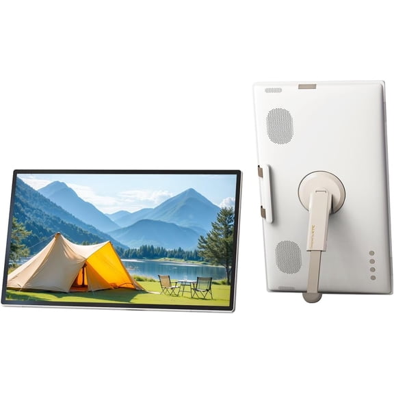 KTC 25 Inch Portable Tv Touchscreen 1080p Monitor, Computer Monitor with Speakers, Remote Control, Android 14 Google EDLA Certification with Camera, Built-in Battery for Outdoor,Camping,Travel