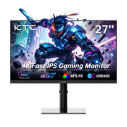 KTC 27 Inch 4K Gaming Monitor, UHD 3840x2160 160Hz Compute Monitor, Fast IPS Panel, Adaptive Sync, HDMI DisplayPort, HDR400, Height Pivot Swivel Tilt Adjustable Vertical Monitor, U27T6