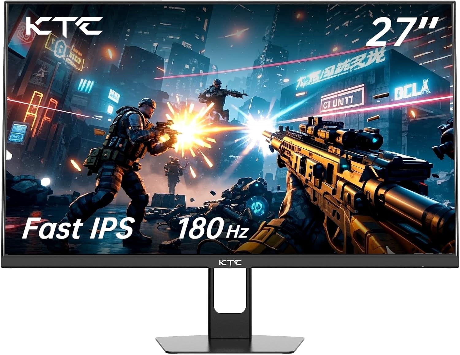 KTC Gaming Monitor 27 Inch 180Hz 1ms | Fast IPS Screen 1080P Monitor | 2 x HDMI 2.0 & 1 x DisplayPort 1.4 | Support FreeSync and Wall Mount | 108% sRGB with HDR10