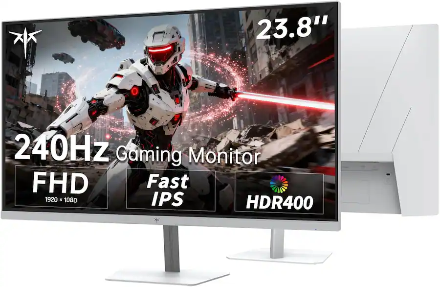KTC H24F7-2 24 Inch Gaming Monitor, FHD 1080P Fast IPS, 240Hz, 1ms MPRT, HDR400, FreeSync & G-Sync, Height Adjustable,White