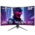 thumbnail image 1 of KTC 32 Inch 240Hz Curved Gaming Monitor 1500R 1080P 125% sRGB 1ms, FreeSync/G-Sync HDR10, HDMI/DP/USB Ports, VESA, Tilt Adjustable, Xbox PS5 Switch, Black, 1 of 14