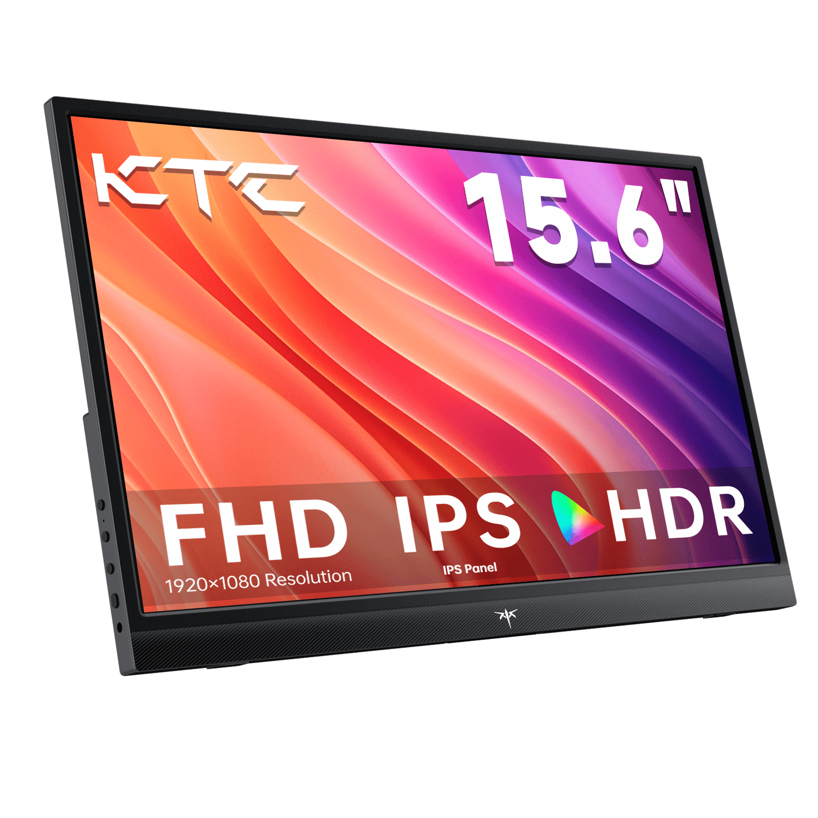 KTC Portable Monitor 15.6 Inch, FHD 1080P Travel Laptop Monitor Extender with USB-C HDMI, Ultra-Slim IPS HDR Display with Speakers, Second Monitor Screen for Laptop Phone Xbox Mac Switch, Black H15F9