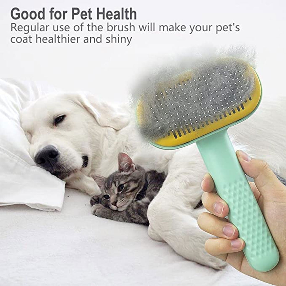 KTCINA Cat Brush for Shedding and Grooming Self Cleaning Slicker Brush