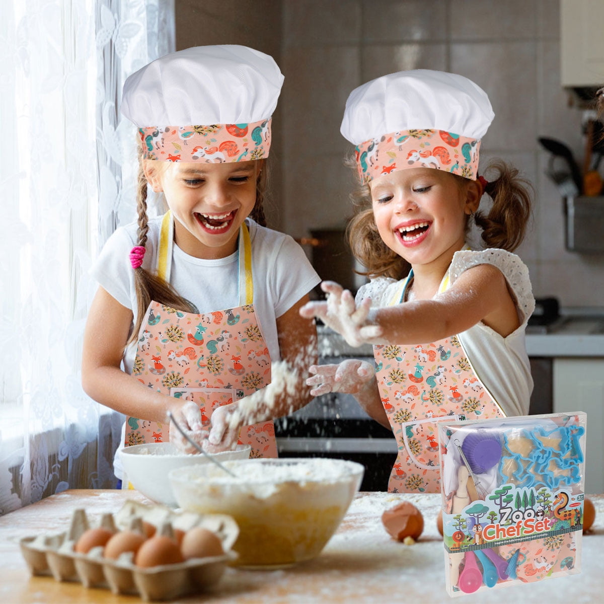 Vanmor Kids Basic Cooking and Baking Set, 26 Pcs Kids Baking Sets with Kids  Chef Hat and Apron for Girls Boys Toddler Dress Up Chef Costume Career