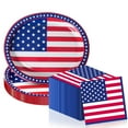 thumbnail image 1 of KTCNMER 50Pcs Patriotic Oval Paper Plates AFN1and Napkins -12" x 10" Large Disposable Heavy Duty Party Red Blue and White Plates and Napkins for 4th of July Independence Day Party Supplies, 1 of 3