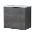 thumbnail image 1 of KTENME 22'' Wall-Mounted Bathroom Vanity With Ceramic Sink Easy Assembly Modern Bathroom Storage Cabinet (22 x 13 x 19.7in), 1 of 9
