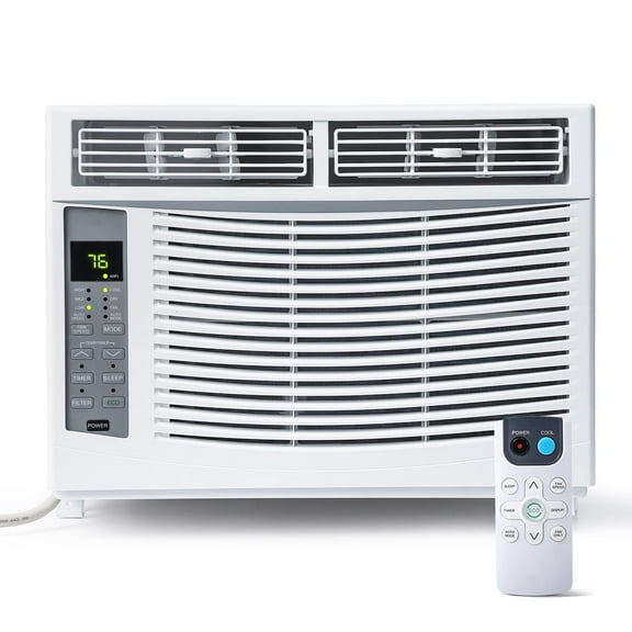 KTENME 6000 BTU 250 Sq Ft Window Air Conditioner, White
