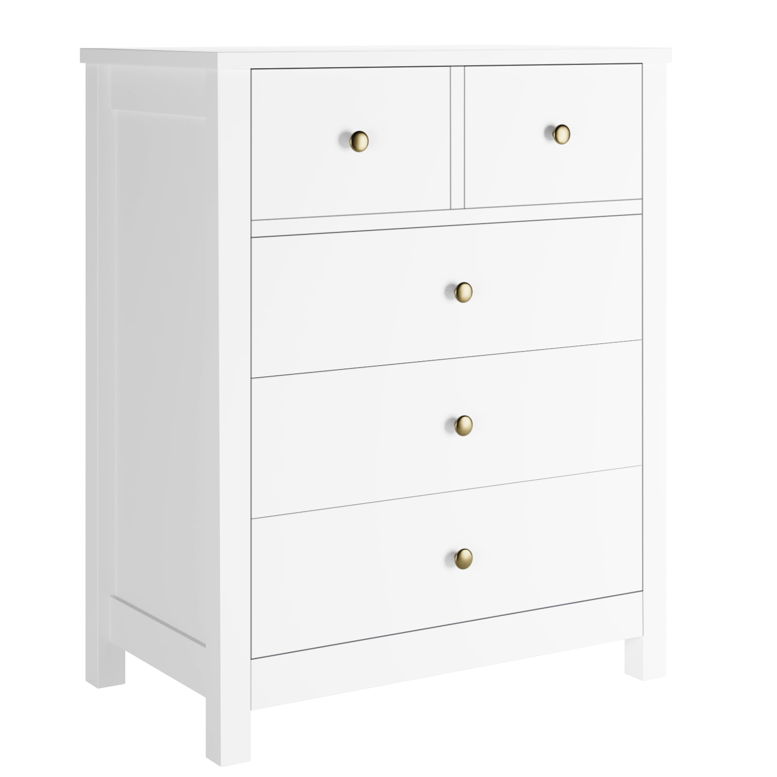 Homfa 5 Drawer White Bedroom Dresser, Modern Vertical Dresser Drawers Wood  Organizer for Living Room Entryway Small Spaces