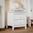 thumbnail image 1 of KTENME Night Stands End Table With 2 Storage Drawers Easy Assembly Mid Century Retro Bed Side Table For Bedroom/Living Room/Salon/Office, 1 of 7