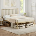 thumbnail image 1 of KTENME Queen Bed Frame Metal Platform Bed with Headboard, 14 Inches Metal Mattress Foundation for Storage, No Box Spring Needed, Easy Assembly, Gold, 1 of 8