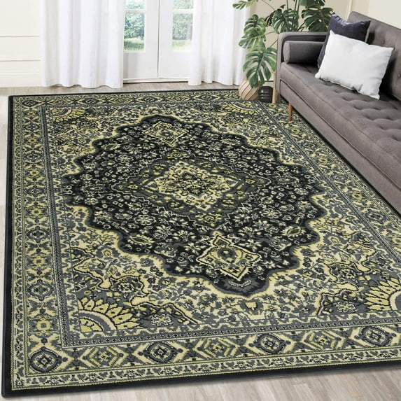 KTENME Small Area Rug Oriental Traditional Area Rug Persian Area Rug Medallion Collection Non-Shedding Indoor Area Rug for Living Room Bedroom Dining Room