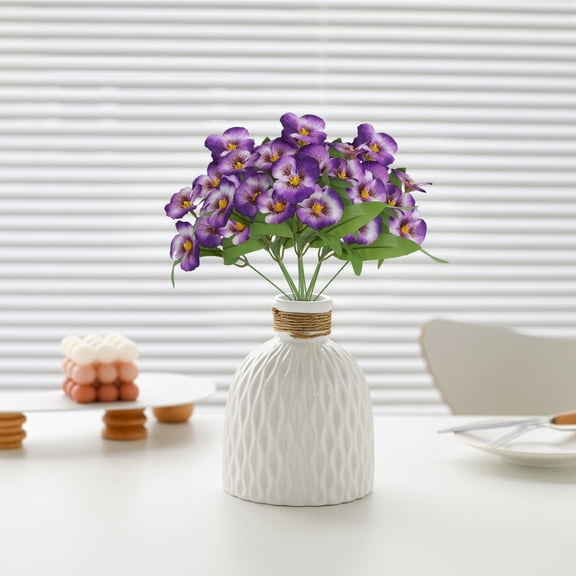 KTFgvq Artificial Pansy Flowers, Realistic Silk Floral Decor for Wedding Centerpieces, Home Accents, Party Ornaments, 3.5" x 7.5" x 12.2", Purple