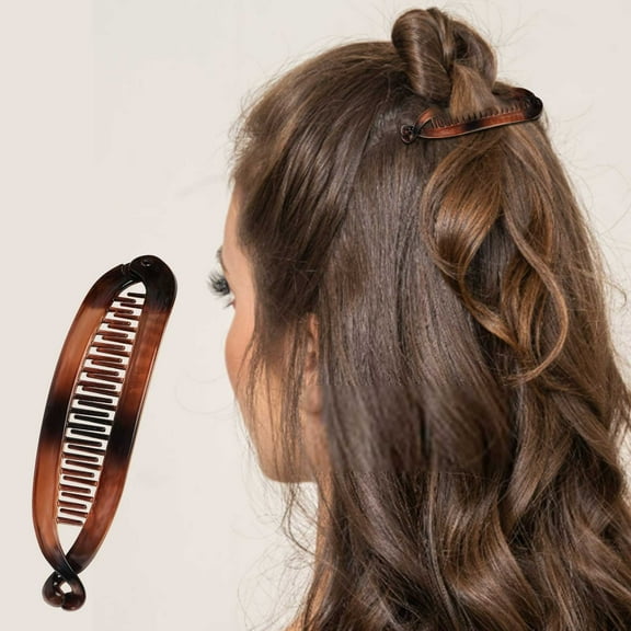 KTFgvq Banana Clip Hair Clip Double Sided Comb Design Easy Elegant Updo Styling for Daily Wear and Special Events, Multicolor