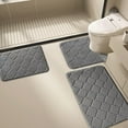 thumbnail image 1 of KTFgvq Bathroom Mat Set, Printed Floor Mats, Absorbent Toilet Cover, Non-Slip Bath Rug, for Home Decor, Gray, 1 of 9
