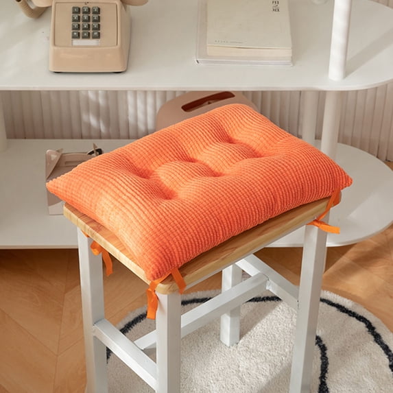 KTFgvq Corn Velvet Seat Cushion, Thickened Rectangular Pad, Soft Comfort, Insulation Layer, for Office and Classroom Use, Orange