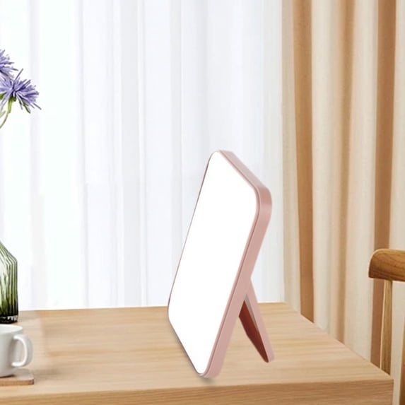 KTFgvq Desktop Mirror Portable Vanity Mirror with Light for Dressing Table Bedroom Decor, Pink