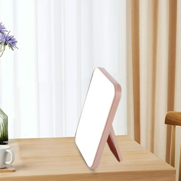 KTFgvq Desktop Mirror Portable Vanity Mirror with Light for Dressing Table Bedroom Decor, Pink