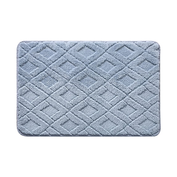 KTFgvq Diatomite Bath Mat, Quick Dry Floor Mat, Non Slip Rubber Backing, Absorbent Shower Mat for Bathroom Floor, Blue