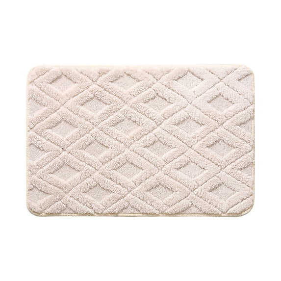 KTFgvq Diatomite Bath Mat, Quick Dry Floor Mat, Non Slip Rubber Backing, Absorbent Shower Mat for Bathroom Floor, White