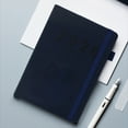thumbnail image 1 of KTFgvq English 2026 Planner Notebook, Vertical Pattern Design, Strap Closure, Daily Weekly Monthly Calendar, for Journaling and Scheduling, Blue, 1 of 9