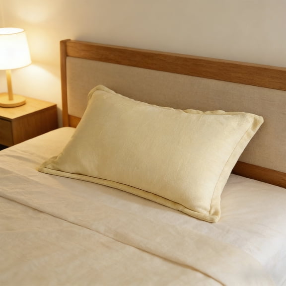 KTFgvq Fleece Pillowcases Winter Soft Plush Fabric Cozy Bedding for Home Comfort, Yellow