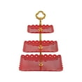 thumbnail image 1 of KTFgvq Fruit Tray Snack Rack Three Tier Serving Stand for Parties Events Catering, Red, 1 of 9