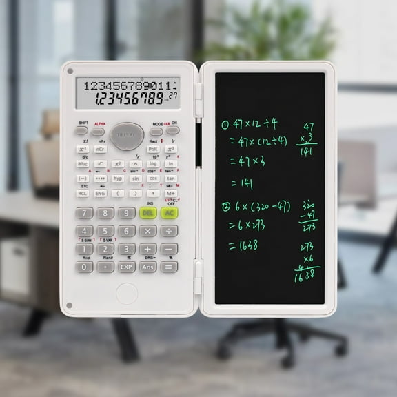 KTFgvq Handwriting Calculator Tablet, Multifunctional Scientific Computer, Drawing Drafting Tool, for Calculation and Note Taking, White