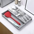 thumbnail image 1 of KTFgvq Kitchen Drawer Organizer Silverware Tray Cutlery Storage Box Utensil Holder for Spoons Forks Tools, Gray, 1 of 9