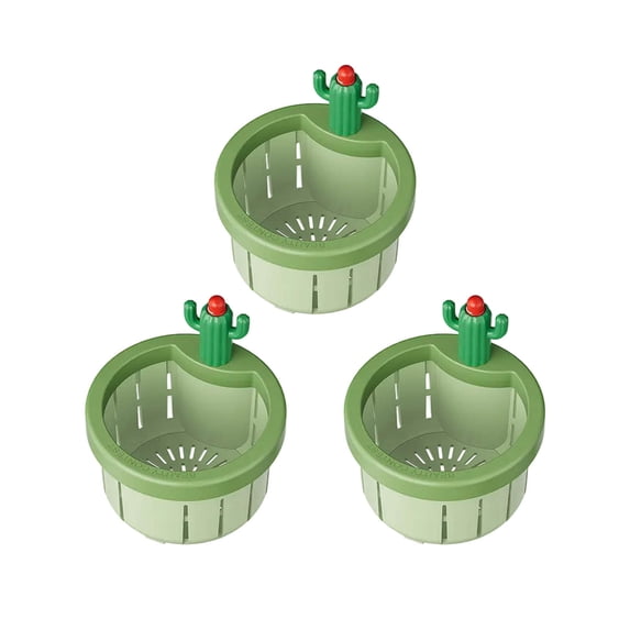 KTFgvq Kitchen Sink Strainer Basket, Automatic Dumping Design, Cactus Shape Filter Net, Draining and Food Prep Tool for Home Use, Green