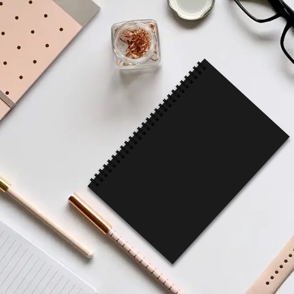KTFgvq Kraft Paper Notebook, Writing Journal, Lined Pages for Notes, Sturdy Cover for Daily Use, Black