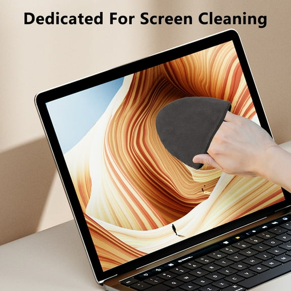 KTFgvq Laptop Screen Cleaning Cloth Microfiber Wipe Tool for Phone Display Car Mirror Home Office Surfaces, Black