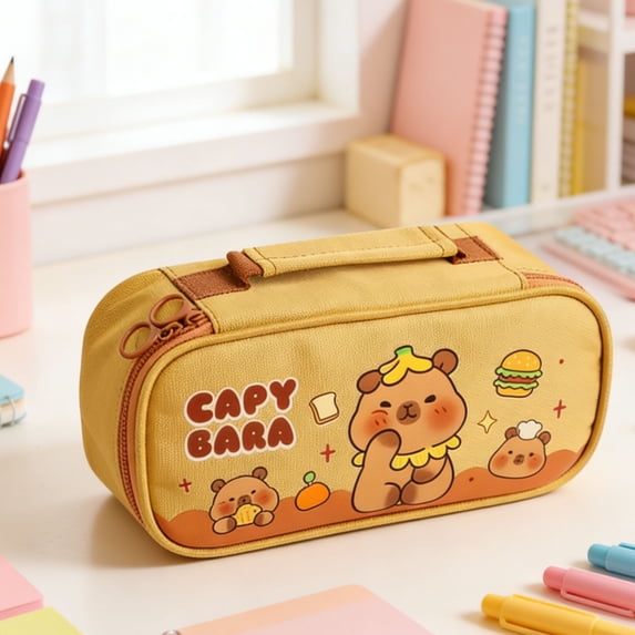 KTFgvq Large Capacity Pencil Case, Multi-Functional Stationery Bag for, Cute High-Appearance Pen Box, Keeps Supplies Organized, 8.27"