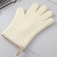 thumbnail image 1 of KTFgvq Oven Gloves, Silicone Baking Mitts, Heat Resistant Kitchen Gloves for Microwave and Cookware Handling, Beige, 1 of 8
