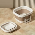 thumbnail image 1 of KTFgvq Portable Folding Tub, Insulated Soaking Basin, Deep Calf Wash Bucket for Home Use, Brown, 1 of 8