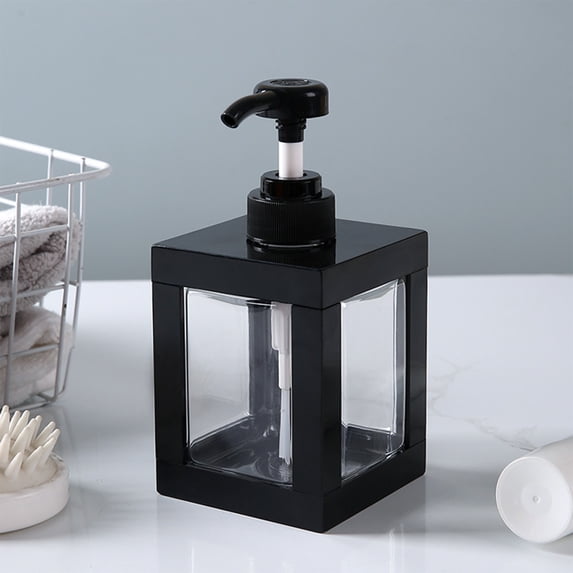 KTFgvq Refillable Pump Bottle Empty Dispenser Container for Bathroom Shampoo Soap, Black