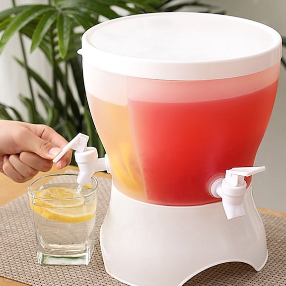 KTFgvq Rotating Beverage Dispenser, Triple Compartment Independent Taps, Swivel Base Storage, Serving Chilled Juice Party Drinks