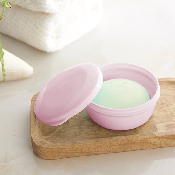 KTFgvq Soap Box Portable, Sealed Storage, Double Drainage Design, Open Mouth Container for Bathroom Organization, Pink
