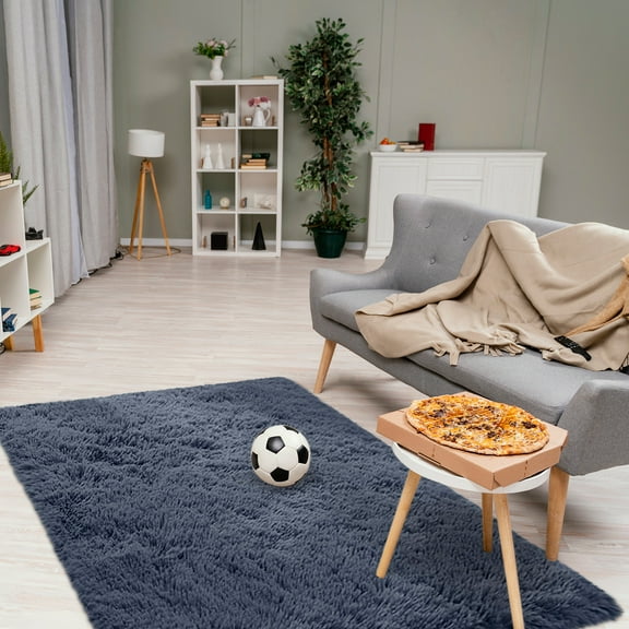 KTFgvq Soft Carpet, Non-Slip Area Rug, Plush Floor Mat for Dining Room Home Bedroom Decor, Gray