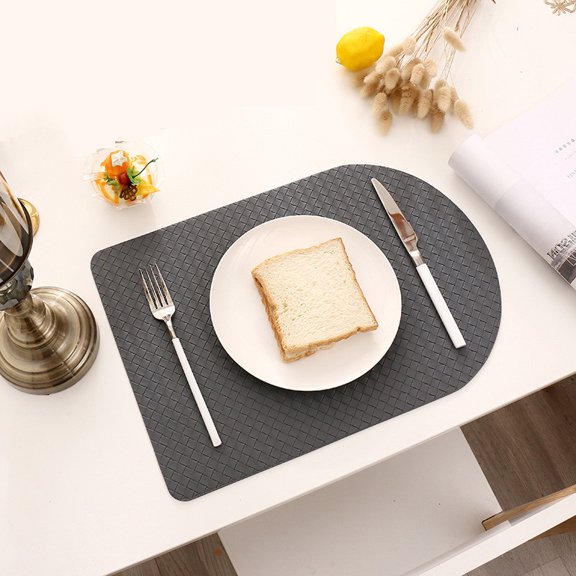 KTFgvq Synthetic Leather Placemats Solid Tone Artificial Mat Heat Insulation Surface Decor for Thanksgiving Wedding Party Kitchen Dining Table