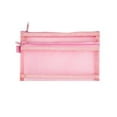 thumbnail image 1 of KTFgvq Transparent Mesh Pen Bag Double Zipper Large Capacity Stationery Organizer for Classroom Office Exam Supplies, Pink, 1 of 7
