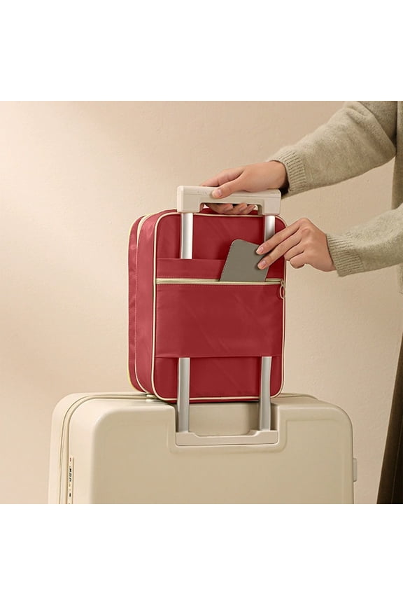 Travel Shoe Organizer Box, Water-Resistant Portable Storage, Three Compartment Design, Luggage Partition for Trips, Red