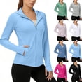 thumbnail image 1 of KTFgvq Women's Fitted Hooded Yoga Jacket, Quick-Dry Running Coat, Stretch Athletic Outerwear, Slim Zip-Up Activewear for Workout Casual, White XL, 1 of 6