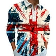 KTJTDRVH Classic Polo Shirts for Men National Flag Printing Long Sleeve