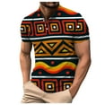 KTJTDRVH Polo Shirts For Men African Traditional Pattern Print Shirt