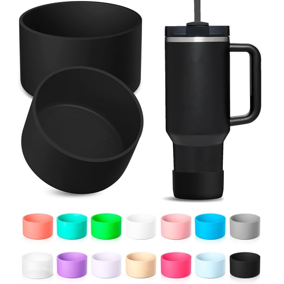 KTKUDY 2Pcs Silicone Boot for Stanley Quencher Tumbler 30 oz 40 oz & IceFlow 20 oz 30 oz & Fit Owala Freesip Water Bottle & Fit Hydro Flask & More - Cup Bottom Accessories Fit Stanley Cup