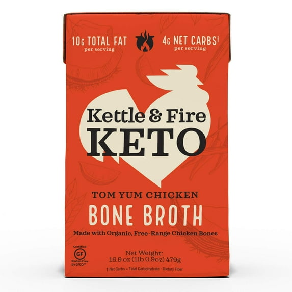 Kettle & Fire Tom Yum Chicken Bone Broth 16.9 oz