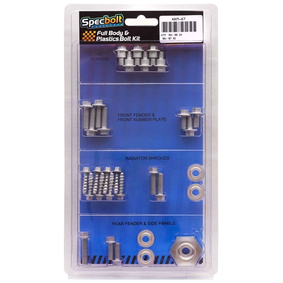KTM 03-06 SX & 05-07 XC MODELS FULL PLASTICS BODY BOLT KIT