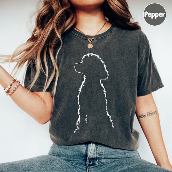 Poodle Dog Graphic Tee Poodle Illustration Comfort Colors Unisex Cotton T-Shirt, Size S-3XL