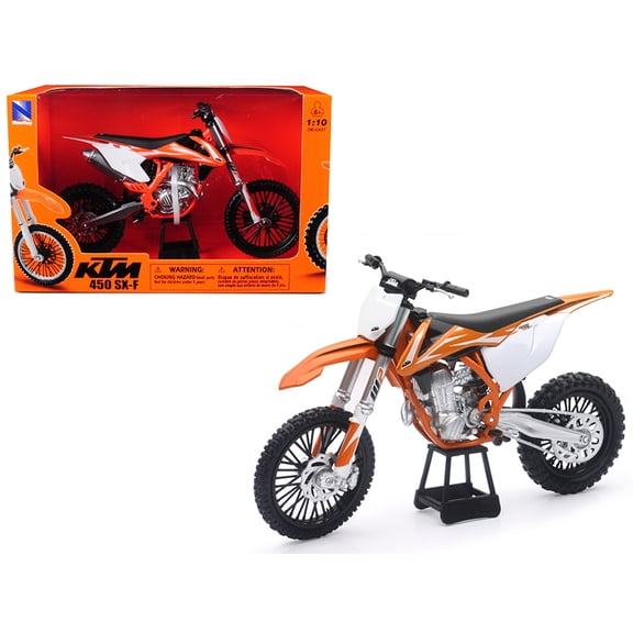 KTM 450 SX-F Dirt Bike Orange and White 1/10 Diecast Motorcycle Model by New Ray